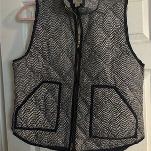 J. Crew Black and White Quilted Vest